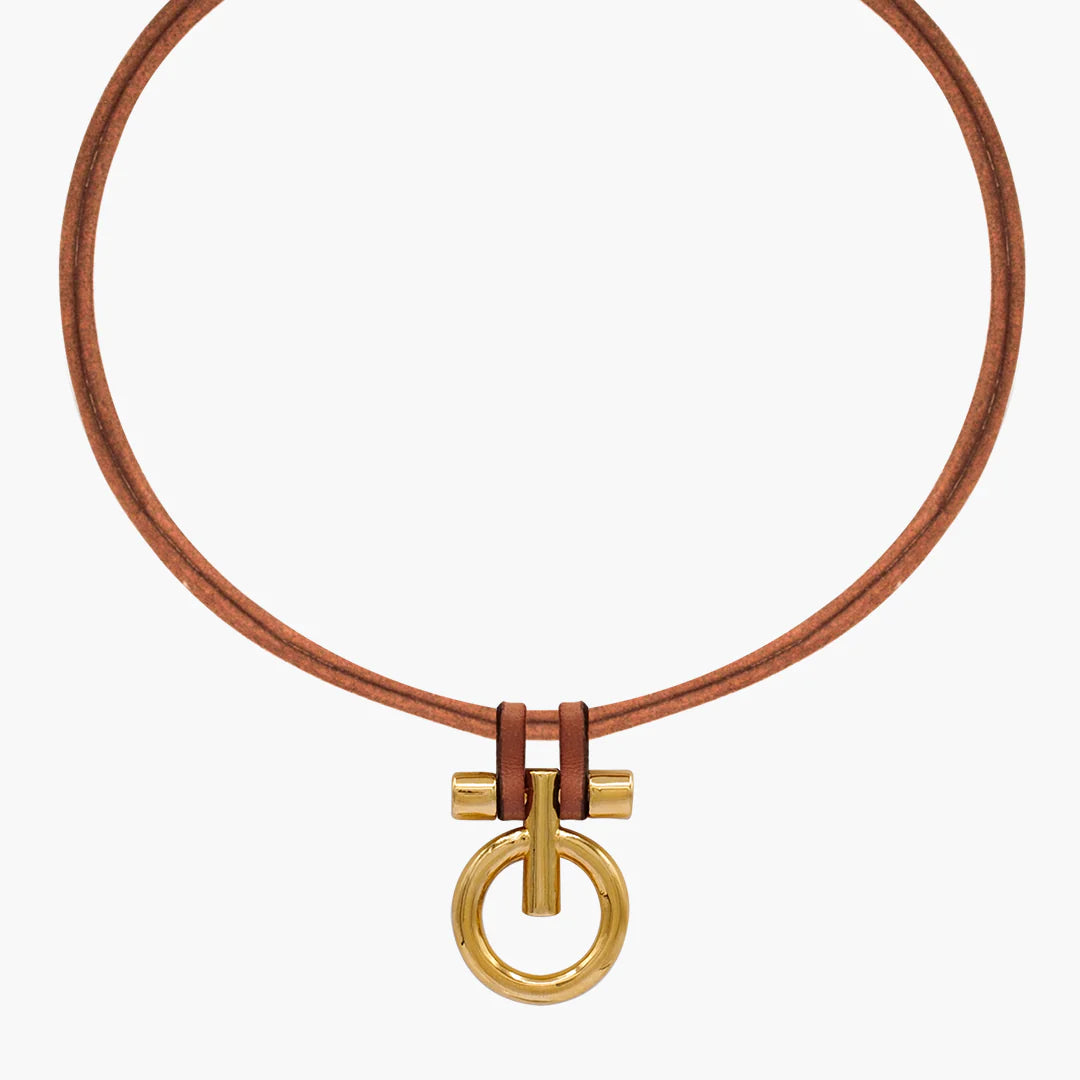 Equilibrium Mini Choker | Camel Leather