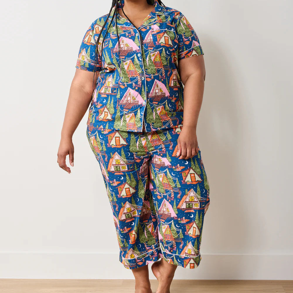 Short Sleeve Top & Cropped Pants PJ Set | Bonfire Stories