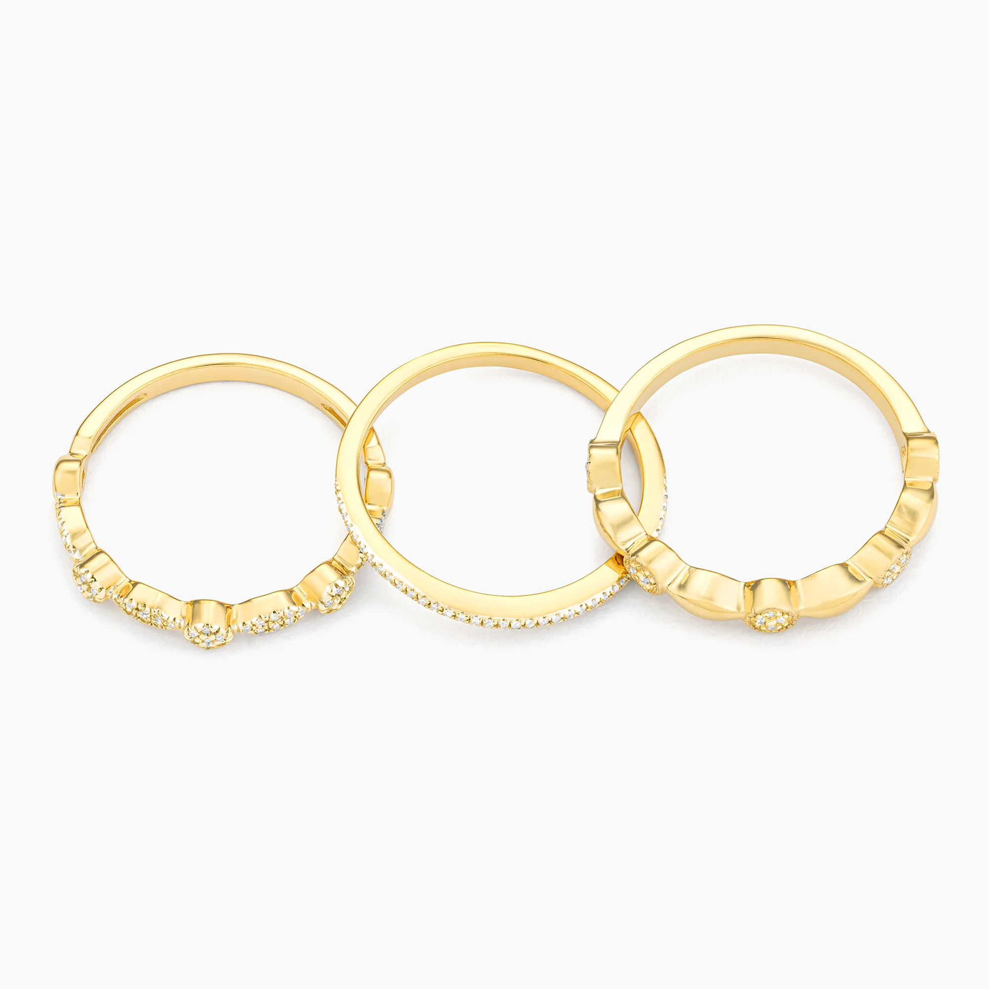 Shiny Three Stackable Ring
