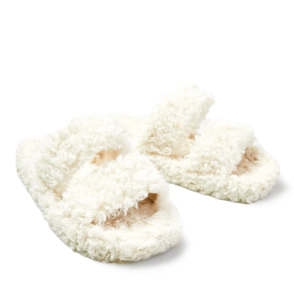 Sherpa Slide Slippers | Cream