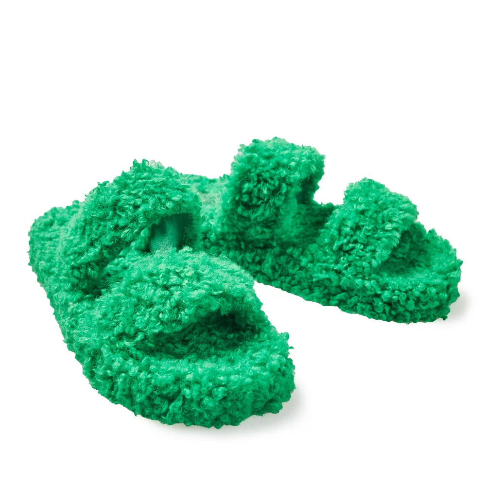 Sherpa Slide Slippers | Green