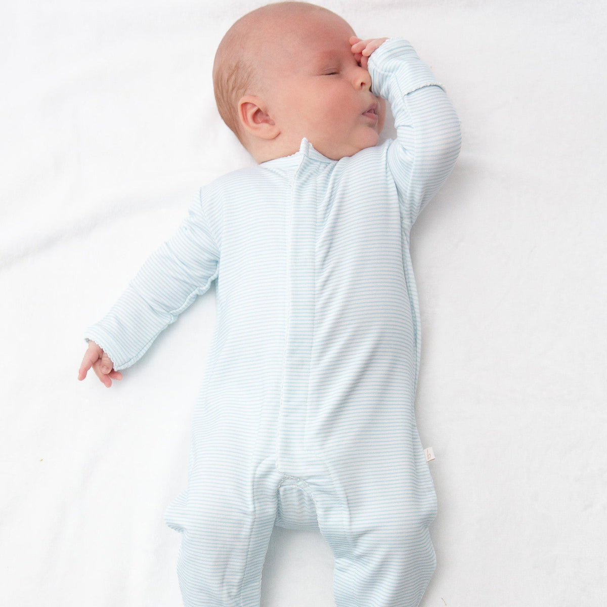 Snap Romper | Breezy Blue Stripes