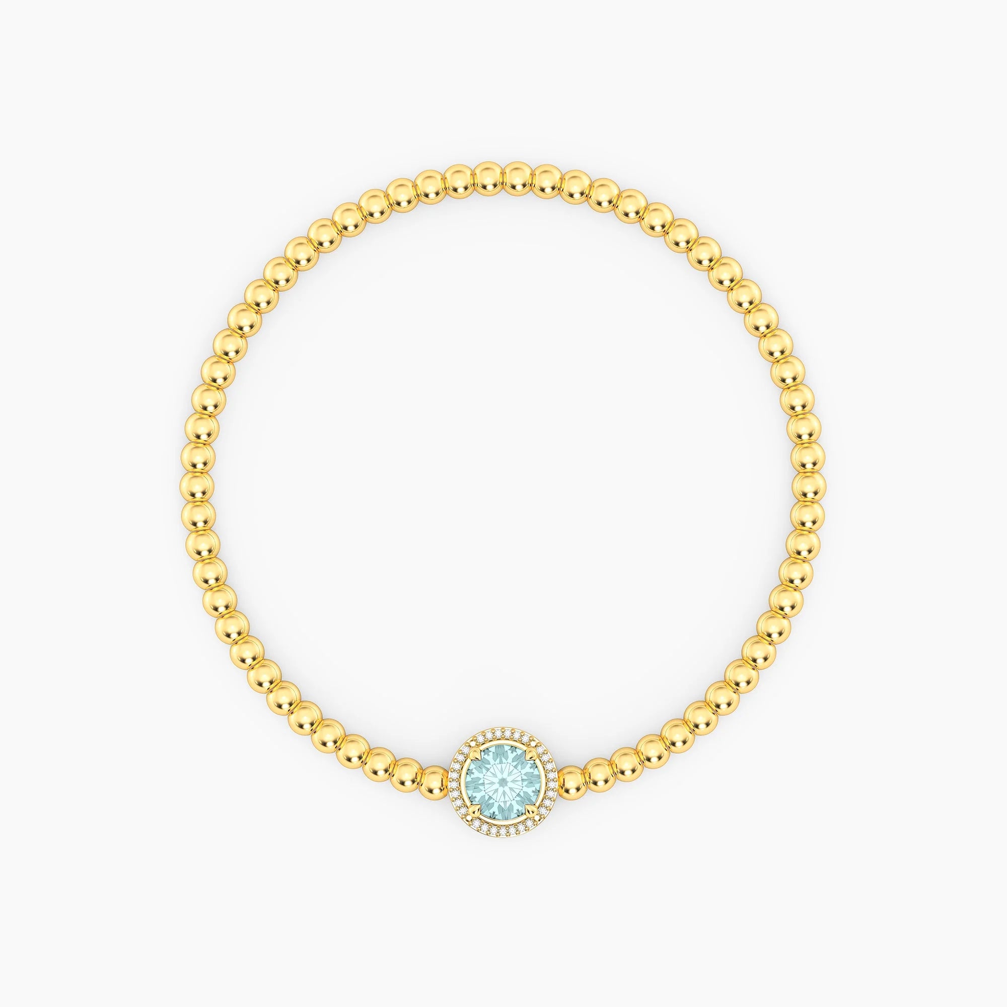 Birthstone Beaded Bracelet | Gold