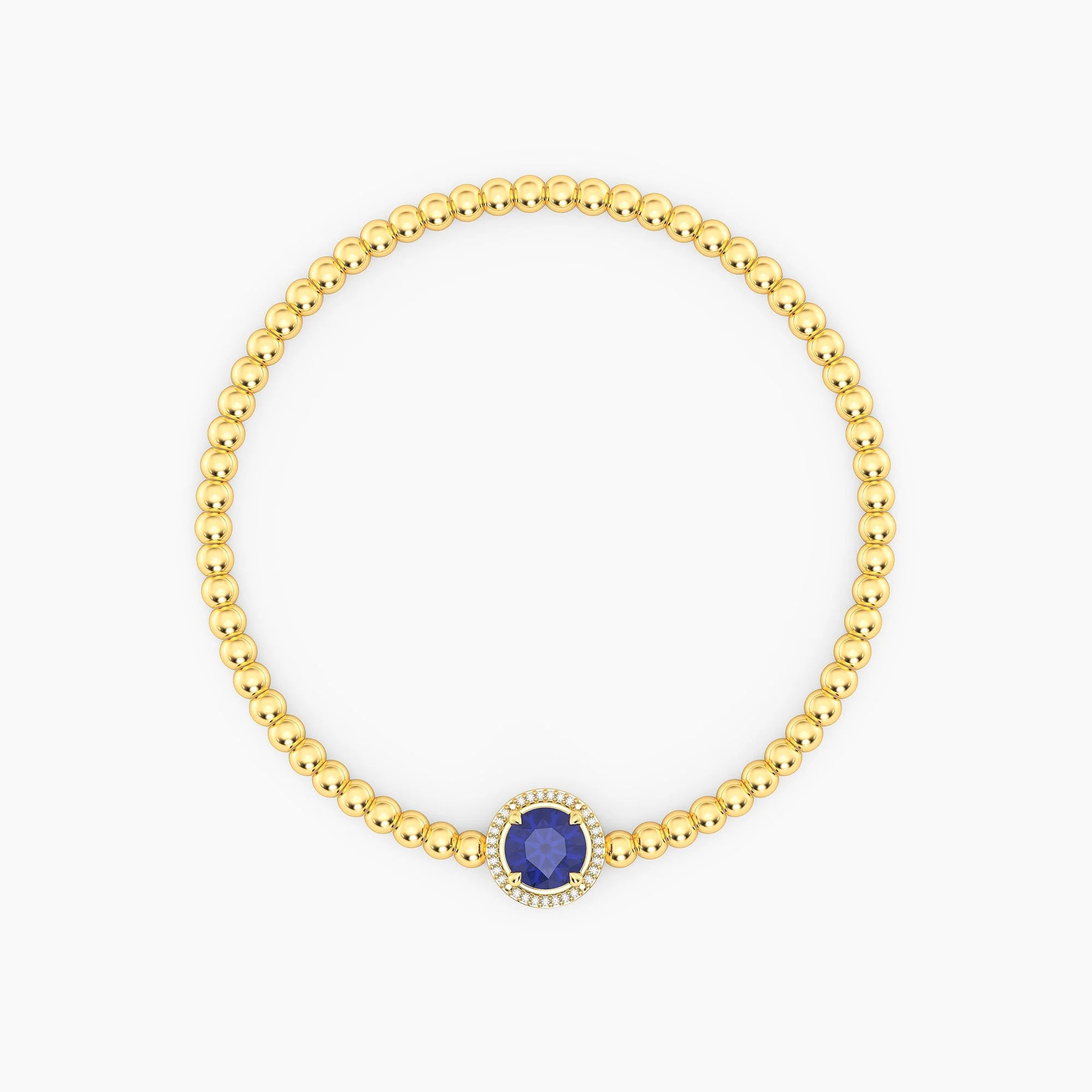 Birthstone Beaded Bracelet | Gold