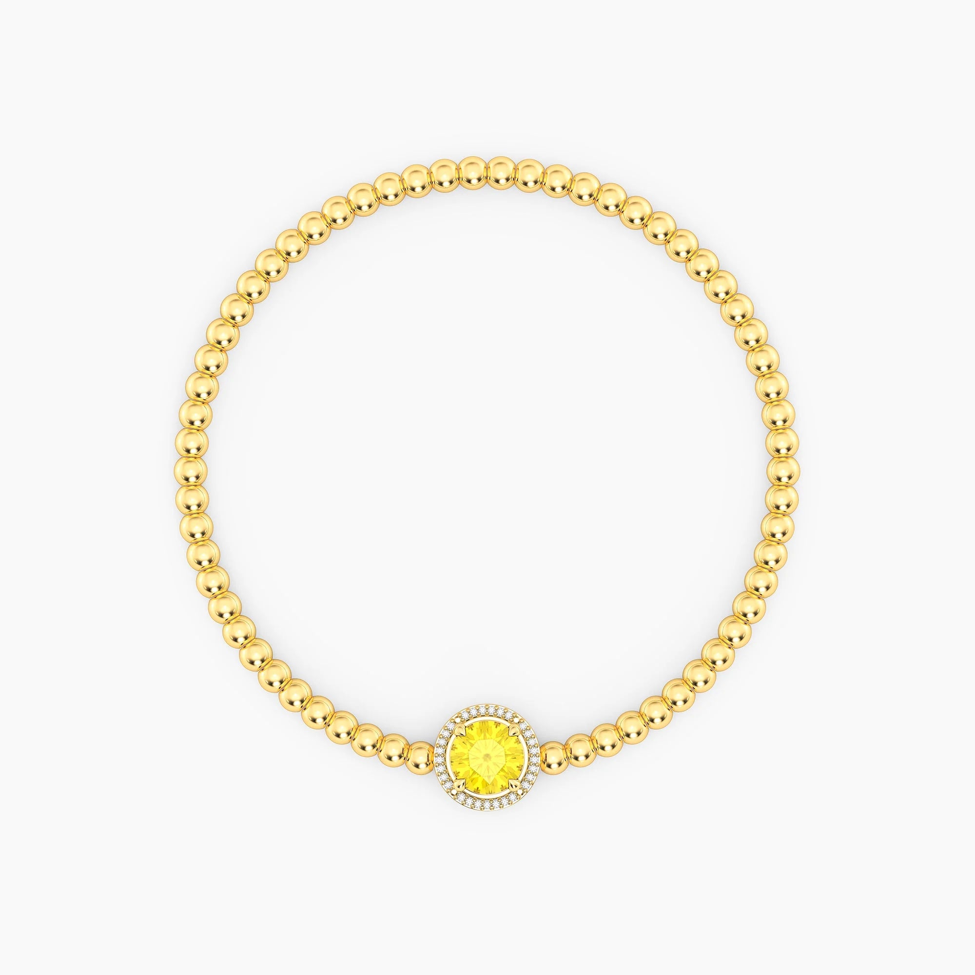 Birthstone Beaded Bracelet | Gold