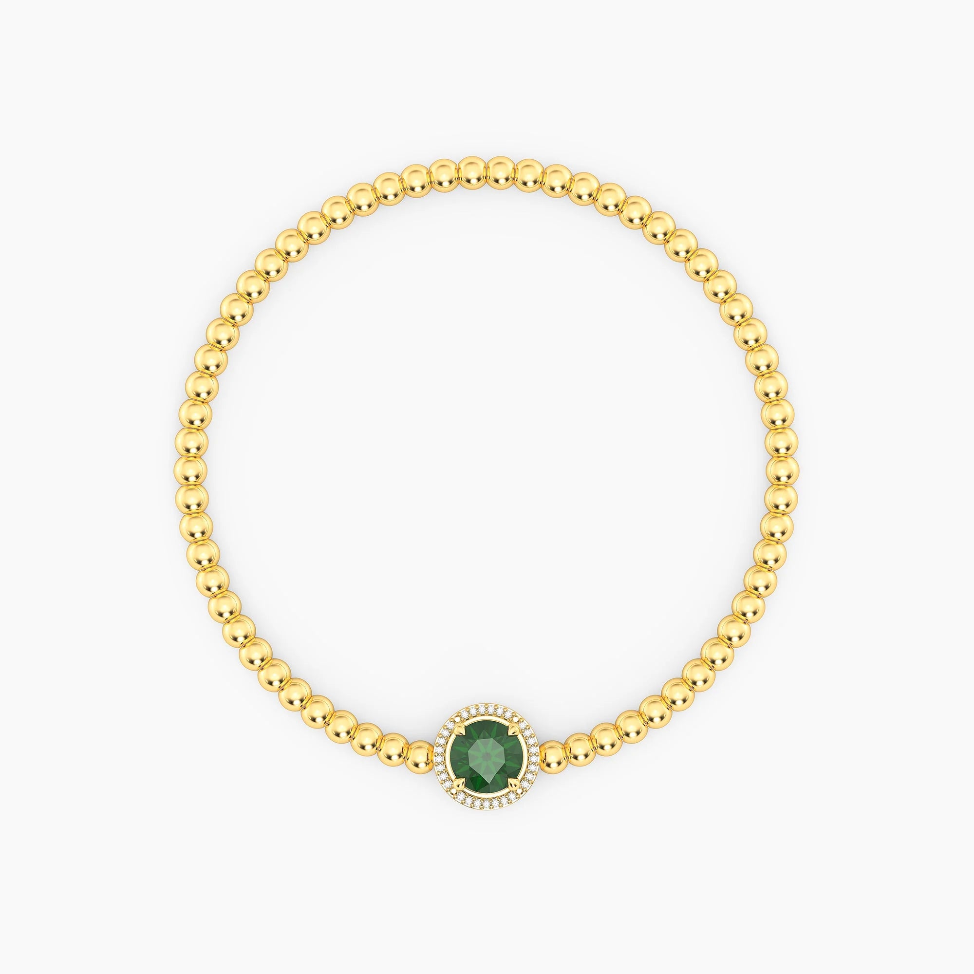 Birthstone Beaded Bracelet | Gold