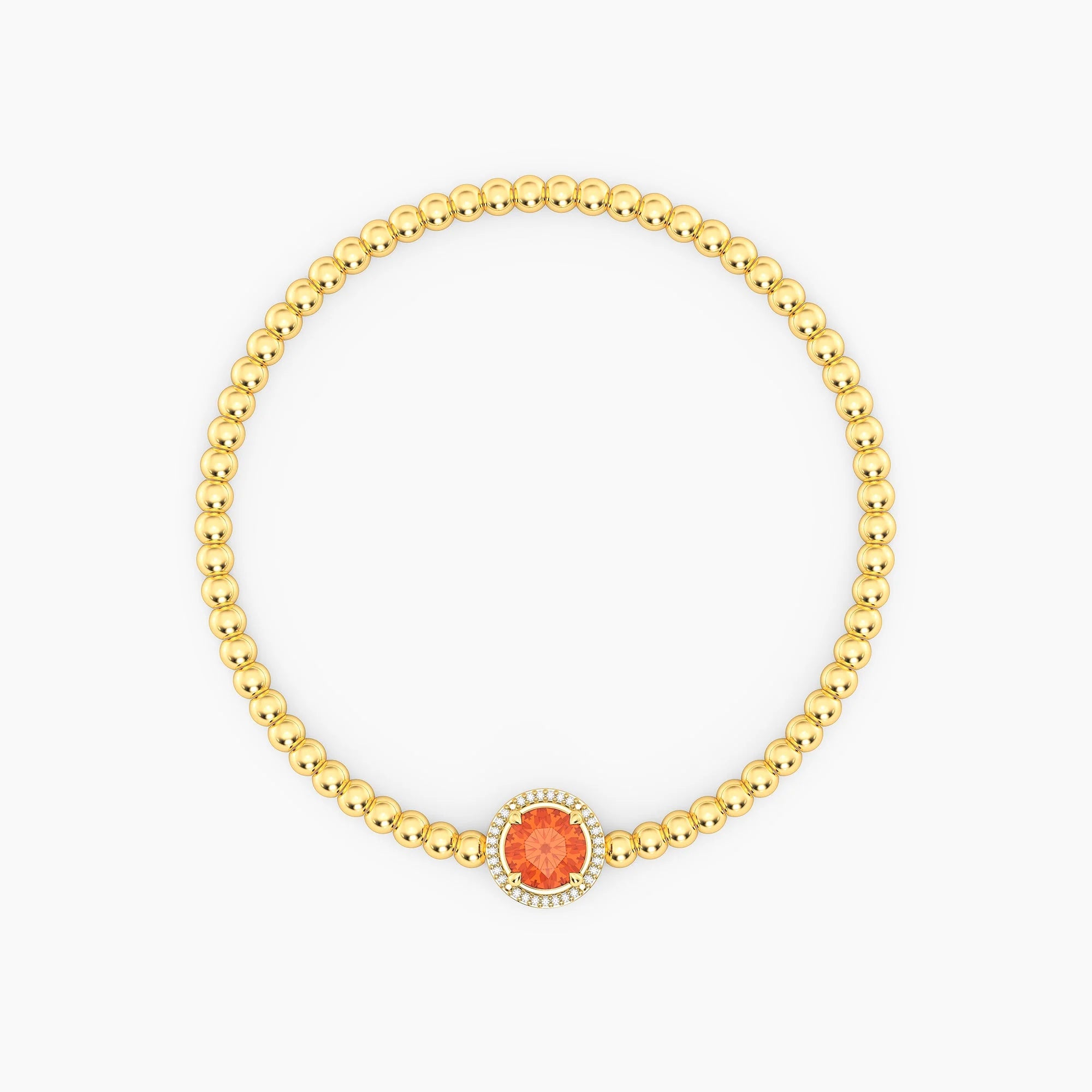 Birthstone Beaded Bracelet | Gold