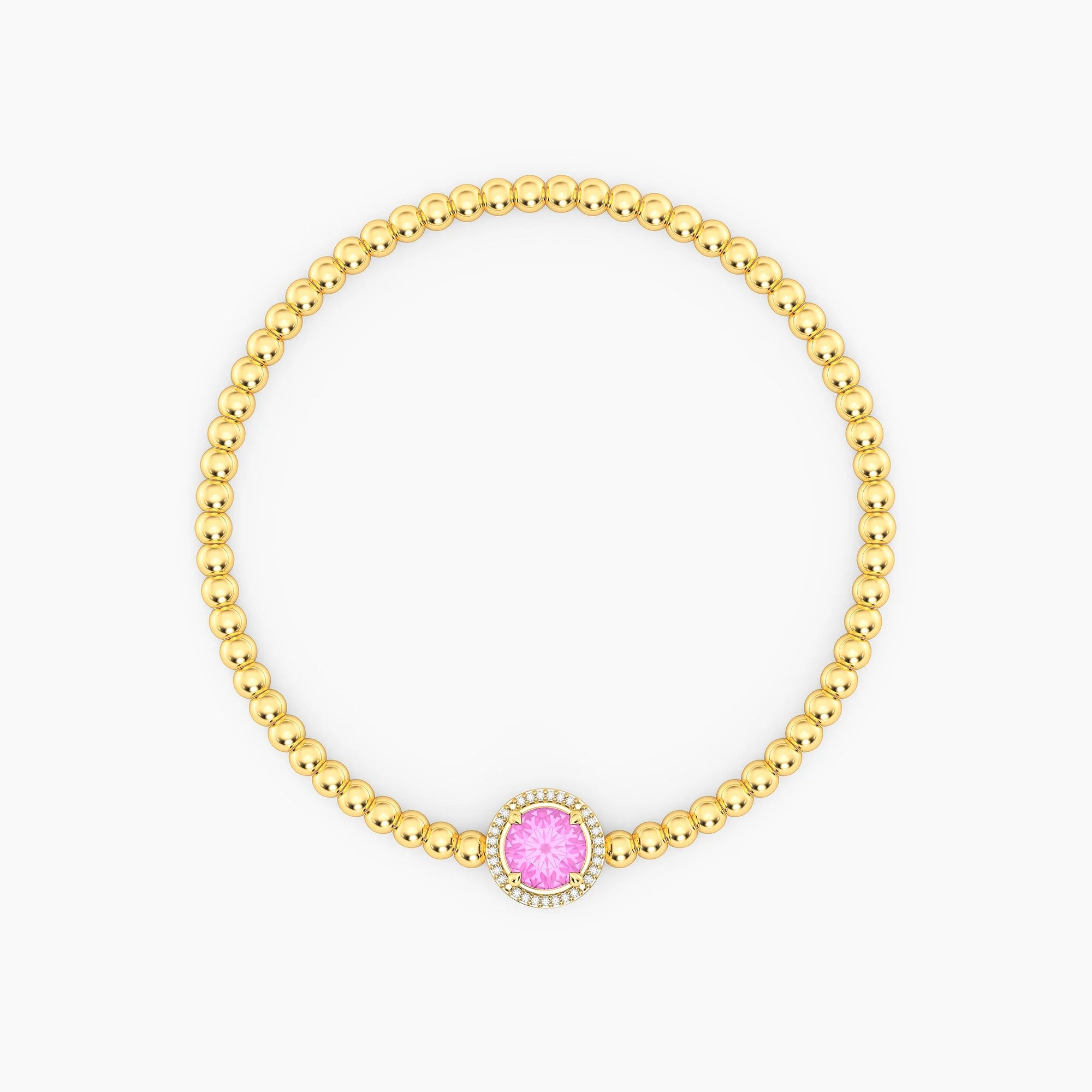 Birthstone Beaded Bracelet | Gold