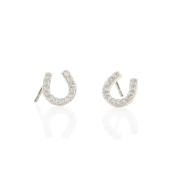 Horseshoe Crystal Stud Earrings