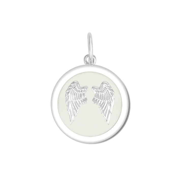 Lola Angel Wings Heart Pendant |  Silver