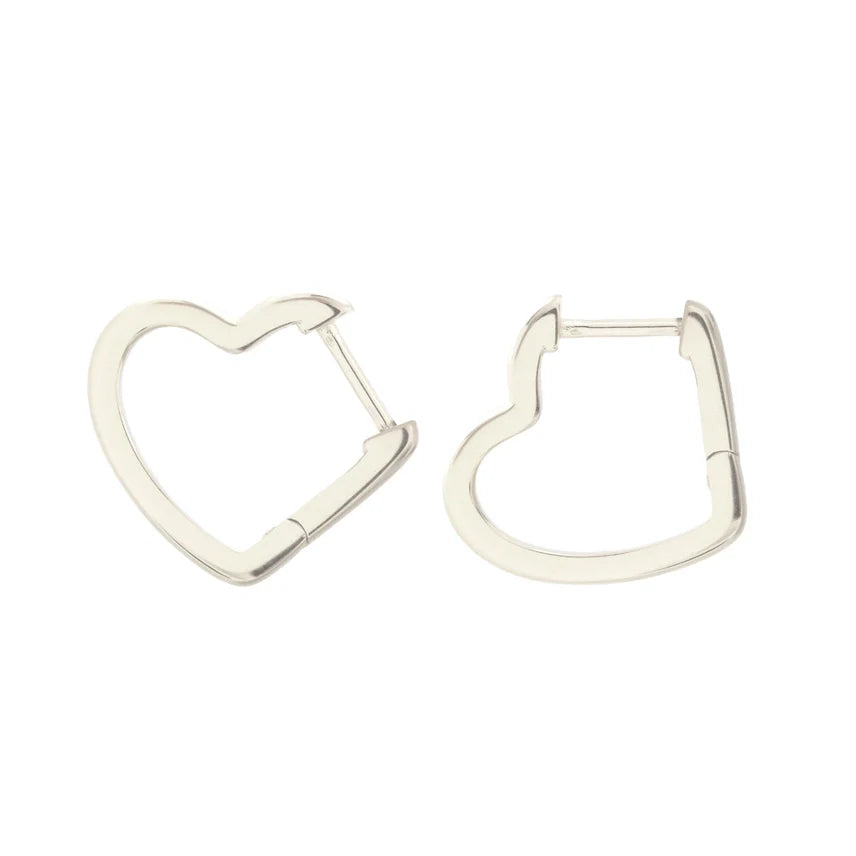 Open Heart Hinged Huggie Hoops