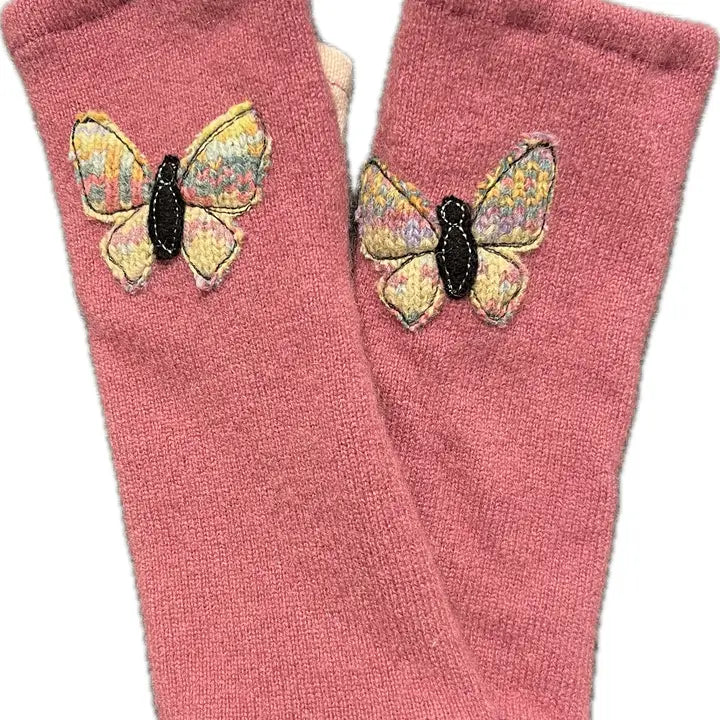 Fingerless Cashmere Gloves | Butterfly