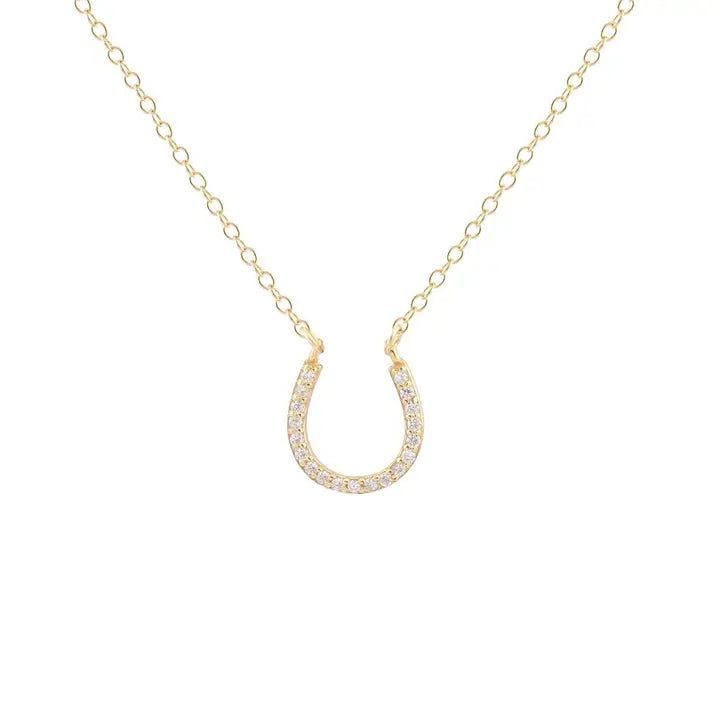 Horseshoe Crystal Charm Necklace