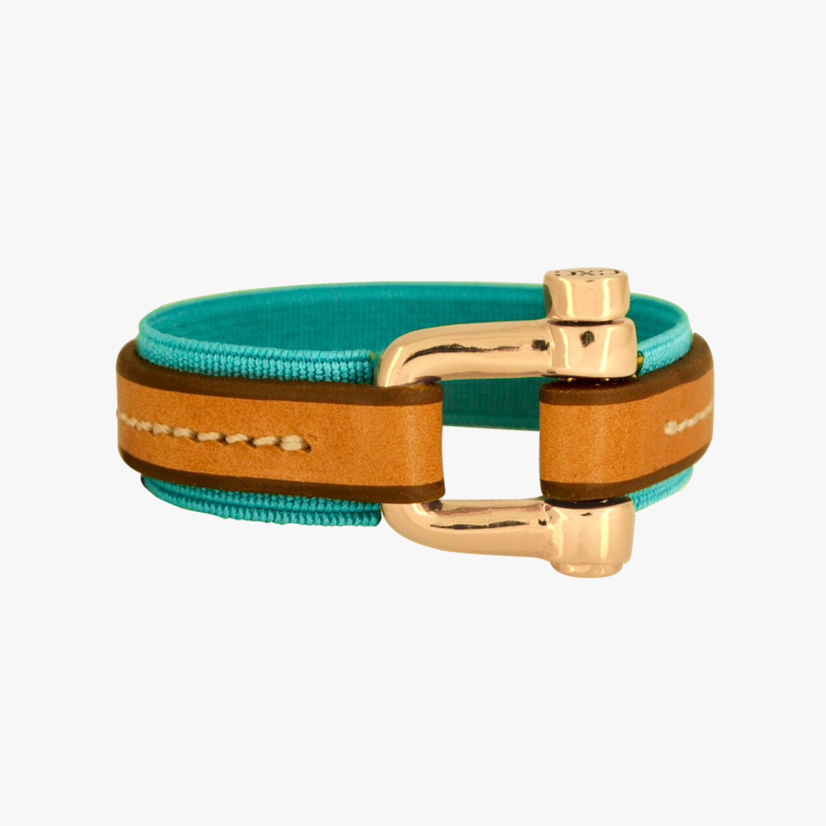 Gold Plated Turquoise Elastic Rubber Bracelet | Camel