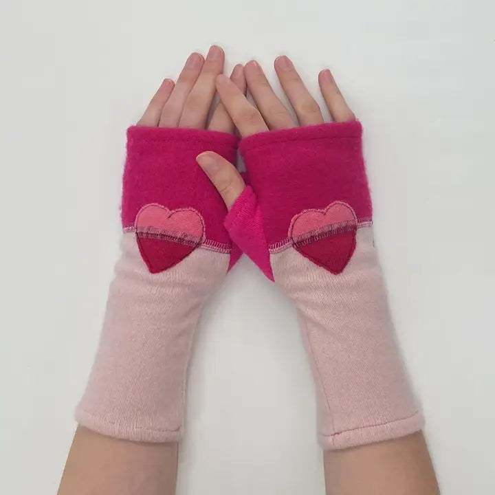 Fingerless Cashmere Gloves | Heart