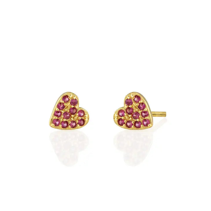 Heart Crystal Stud Earrings