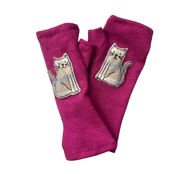 Fingerless Cashmere Gloves | Cat