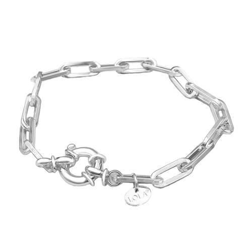 Lola Oval Single Wrapped Silver Bracelet | 5.2mm