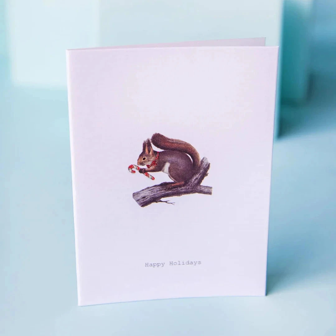 Happy Holidays Squirrel Greeting Card