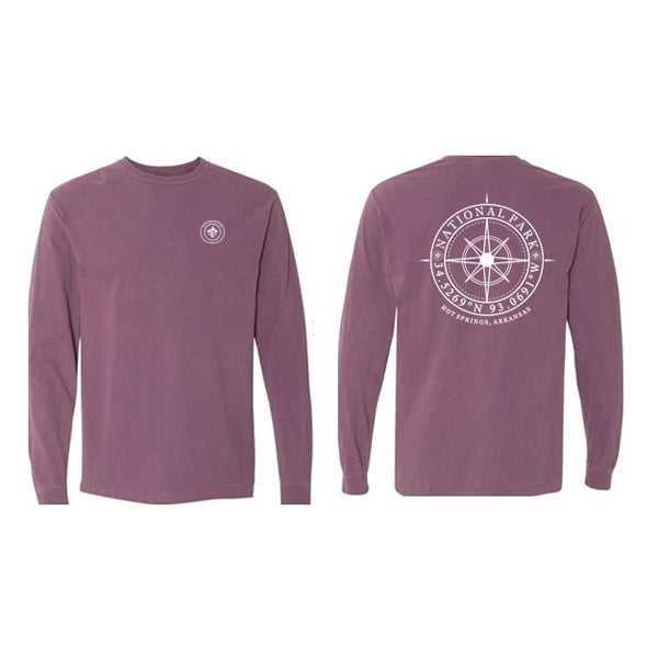 National Park Compass Long-Sleeved Tee | Berry